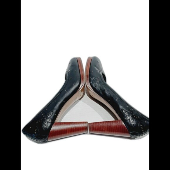 Seychelles Black Leather Studded Platform Heels - Picture 5 of 8